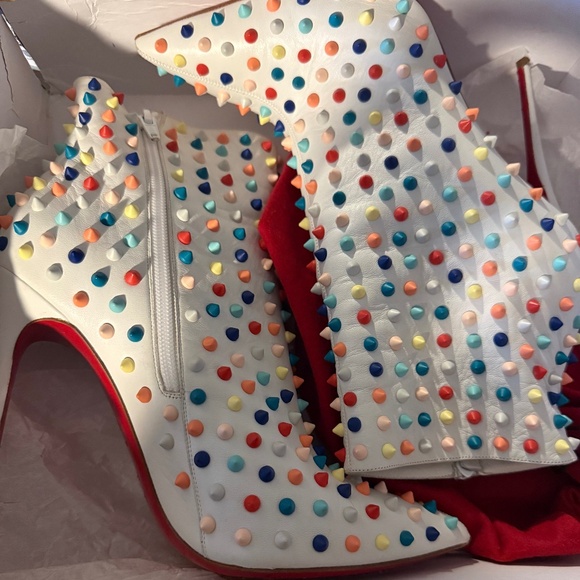 Christian Louboutin Shoes - Christian Louboutin/ 41.5 SNAKILTA 120 NAPPA M043 WHITE/MULTIC MAT